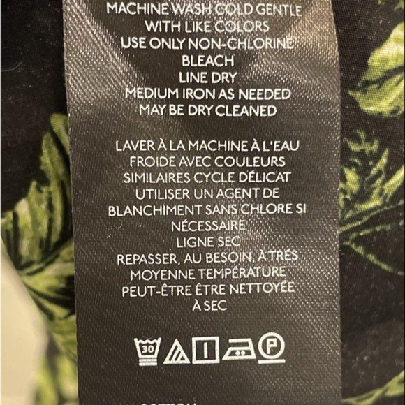 Anthropologie Black and Green Floral High Low Dress - Picture 7 of 7